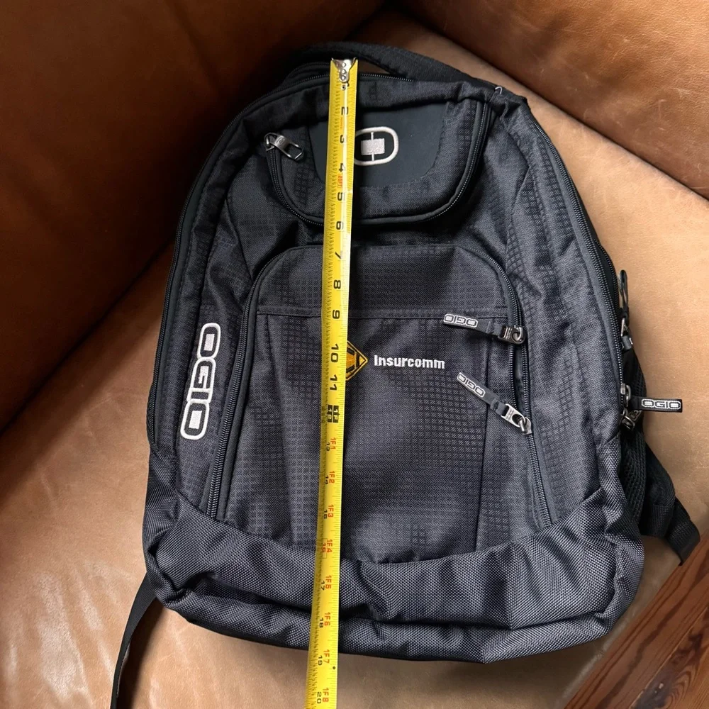 Ogio Black Excelsior backpack laptop bag work school bottle storage pockets